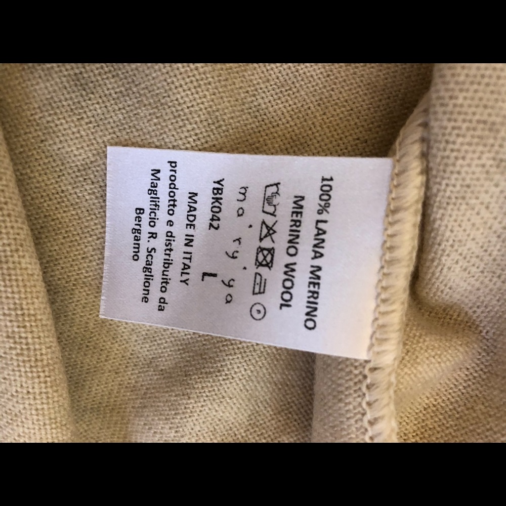 MA'RY'YA Merino Wool Beige Sweater - Picture 3 of 3